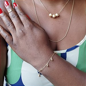 PULSEIRA DE BOLINHAS PENDURADAS SEMIJOIA