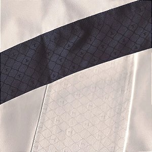 Jogo de Cama Queen Trussardi 400 Fios Cetim 100% Algodão Egípcio San Marco Branco/Marinho