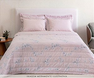 Kit Colcha Queen 180 Fios Buddemeyer Cottage Rosa