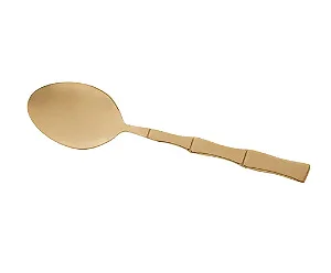 Jogo de 6 Colheres Sobremesa Bambu Elegant Champanhe - Lyor