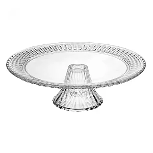 Prato para Bolo de Cristal com Pé Radial 31,5cm x 31,5cm x 10cm - Lyor