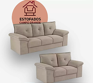 Conjunto de Sofá 3 e 2 Lugares Suede Veludo