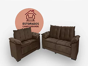 Sofá Fixo 2 e 3 Lugares Revestimento Suede