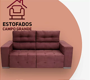 Sofá Retrátil, 2 Lugares, Reclinável, Tecido Sued