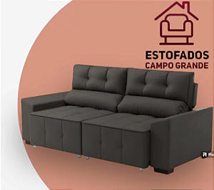 Sofá Retrátil / Reclinável Suede Liso - Milão