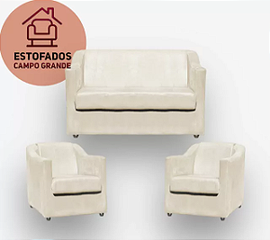 Kit Namoradeira + 2 Poltronas Decorativa