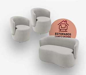 Kit Decoração Conforto 2 Poltronas + 1 Namoradeira