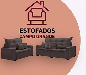 Conjunto Sofás Hamburgo 3 E 2 Lugares Com 5 Almofadas Veludo Marrom