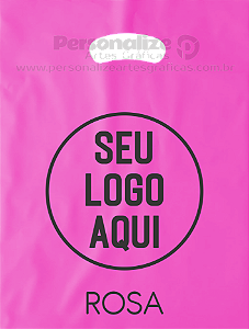 Sacola Plástica Personalizada Rosa - Tamanho 20X30