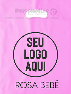 Sacola Plástica Personalizada Rosa Bebê - Tamanho 30x40