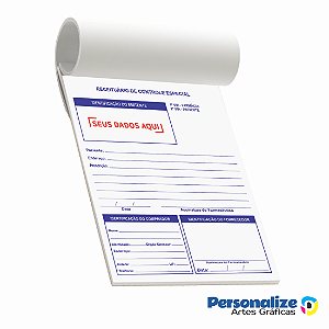 Receituário Médico Controle Especial Personalizado Colorido - papel autocopiativo - 15 x 21  cm - 2 vias -  Blocos de 2x50 Folhas