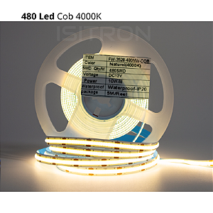 Fita 480 Led Cob Branco Neutro 4000k Dupla Face IP20 5 Metros