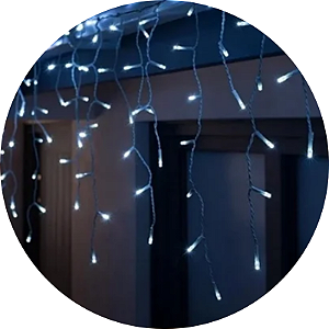 Cascata 200 Led 5 Metros Branco Frio Aprova D'agua