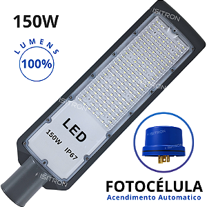 Luminária 150W Com Relé Fotocélula IP67 Base Redonda Led SMD Fator 100% uso geral
