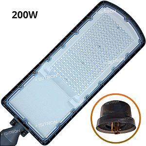 Luminária 200W Com (DPS) Proteção Contra Surto Base Redonda Relé Fotocélula Led SMD 160LM/W uso geral