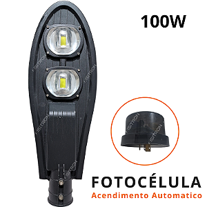 Luminária 100W Com Relé Fotocélula Pétala Led Cob uso geral