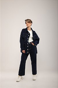 CALÇA RETA AZUL MARINHO