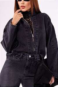 JAQUETA COM ZÍPER BLACK VINTAGE