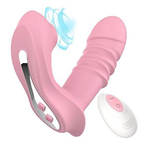 Sugador e vibrador vai e vem recarregável com aquecimento