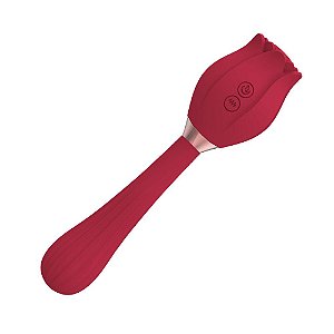 Vibrador recarregável The Rose Wand - 2 em 1 - Vibração e Sucção