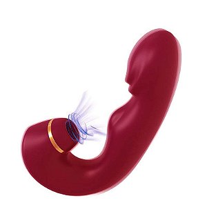 Vibrador Marsala de Ponto G e Clitóris com Pulsação - Recarregável