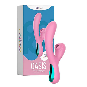 Oasis Vibrador Ponto G com Estimulador Clitoriano Collors - Recarregável