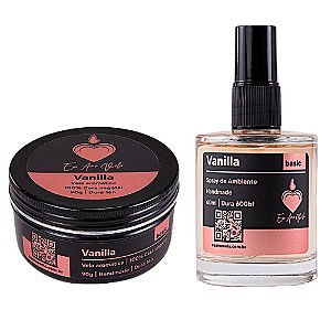 Vela Aromática & Home Spray Vanilla | Combo | Basic