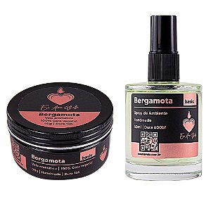 Vela Aromática & Home Spray Bergamota | Combo | Basic
