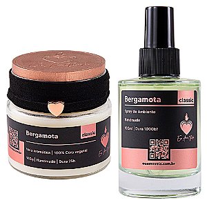 Vela Aromática & Home Spray Bergamota | Combo | Classic