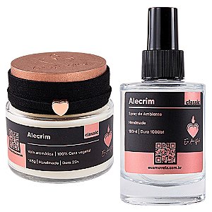 Vela Aromática & Home Spray Alecrim | Combo | Classic