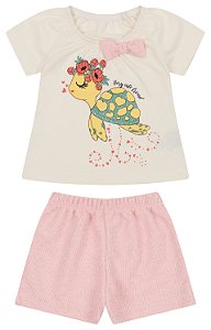 Bata MM e shorts moletinho Canele