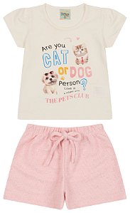 Conjunto blusa MM e shorts moletinho