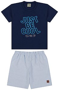 Conjunto camiseta meia malha e bermuda eco linen