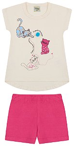 Conjunto bata MM e shorts de cotton
