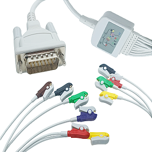 Cabo Ecg 10 Vias Compatível Teb Ecg Pc C10, C30