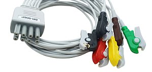 Conjunto Rabicho ECG 6 Vias Clip Garra Nihon Kohden