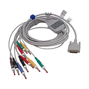 Cabo ECG 10 Vias Clip Banana Nihon Kohden Cardiofax