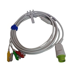 Cabo Ecg 3 Vias Clip Garra Compatível com Lifemed
