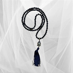 Japamala Obsidiana Negra - Pedra Natural (108 Contas)