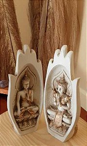 PAR DE MÃOS BUDISMO - MARFIM