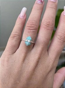 Anel Pedra Natural Ajustável - Amazonita