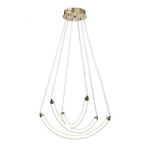 Luminária Pendente Season Dourado e Branco Lustre Led 3000K