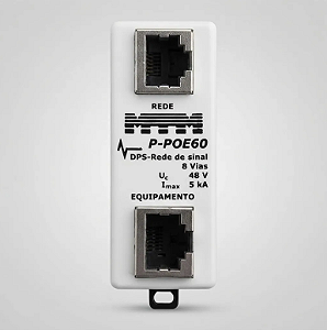 P-POE60 Protetor de Surto Híbrido Power Over Ethernet (POE) 8 vias