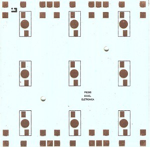 P0398 Placa de Alumínio (Metal Core) para 9 LEDs de 1W ou 3W