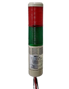 LTA5052-1230 Torre Luminosa LED 2 cores 12-30VAC Contínua ou Intermitente c/ Alarme Sonoro