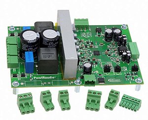 IRAUDAMP23 Amplificador Classe D 2x500W (estéreo) c/ IRS2452AM p/ linha 70V ou 100V - Placa de Teste