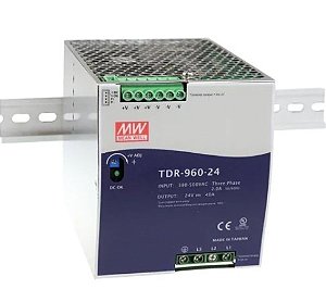 TDR-960-24 Fonte Chaveada Industrial Trifásica 24V 40A p/ Trilho Din