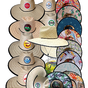 Chapéu de Palha Grande Proteção Sol Cordão de Regulagem Estampa Floral -  Chapéu Boné Revenda Atacado Logo Estampa Personalizado Bordado Pintado Silk  Silkado Australiano Bucket Hat