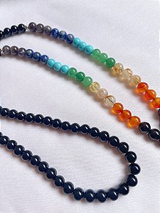 Japamala de Pedra Sete Chakras com 108 Contas