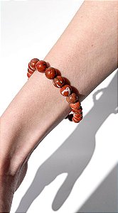 Pulseira Conexão - Pedra natural Jaspe vermelho